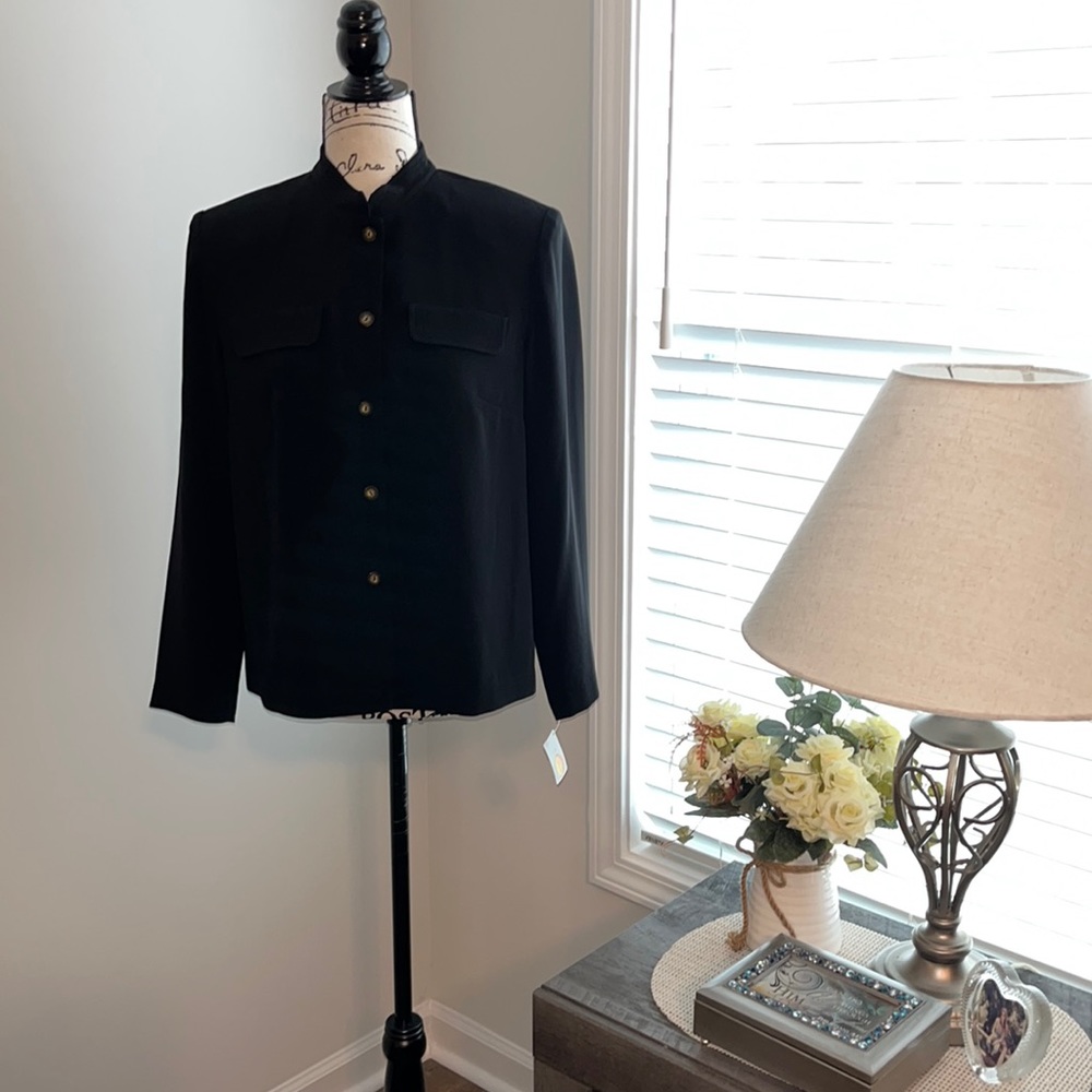 TALBOTS Petites Front Button Down Blouse Top